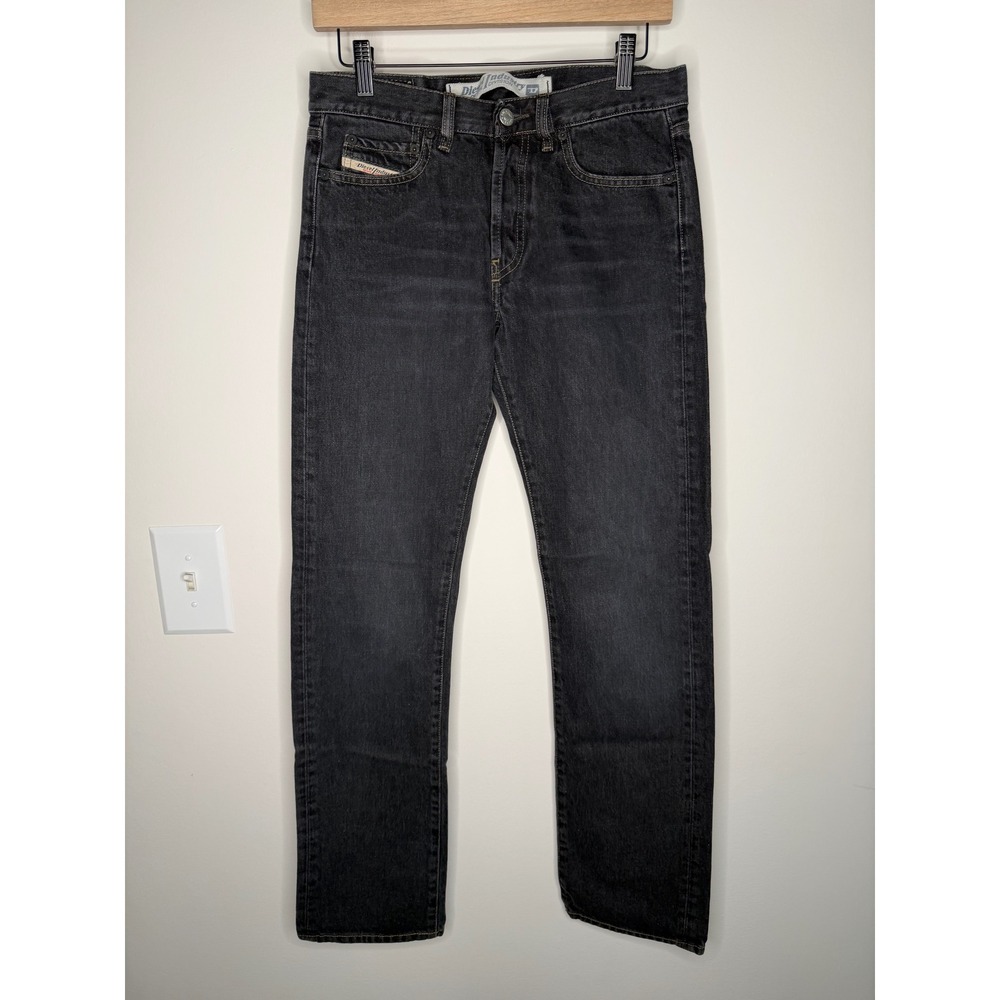 Diesel Jeans Mens 27x32 Faded Black Straight Leg Made in Italy Designer - Picture 1 of 10